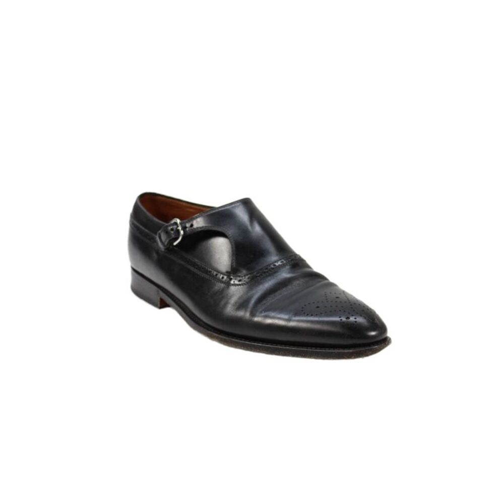 Bontoni Mens Leather Buckle Closure Oxford Dress Shoes Black Size 11